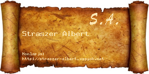 Straszer Albert névjegykártya