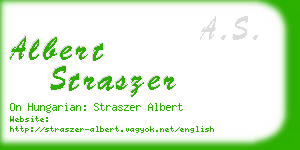 albert straszer business card